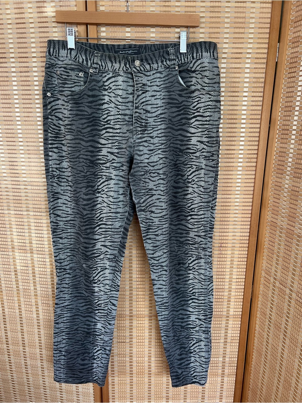 Jamie Nicole Collection Metallic Zebra Stripe Jeans Size 14